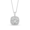 Thumbnail Image 1 of 1-1/2 CT. T.W. Certified Lab-Grown Diamond Cushion-Shaped Frame Pendant in 14K White Gold (F/SI2)