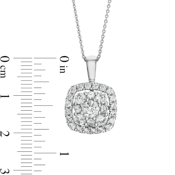 1-1/2 CT. T.w. Certified Lab-Grown Diamond Cushion-Shaped Frame Pendant in 14K White Gold (F/Si2)
