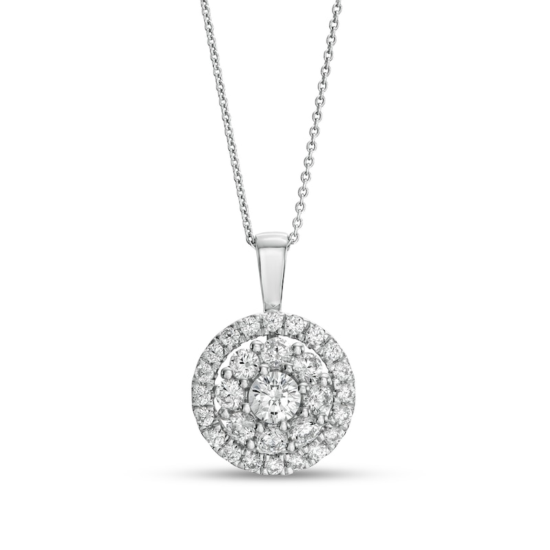 Main Image 1 of 1-1/2 CT. T.W. Certified Lab-Grown Diamond Frame Pendant in 14K White Gold (F/SI2)
