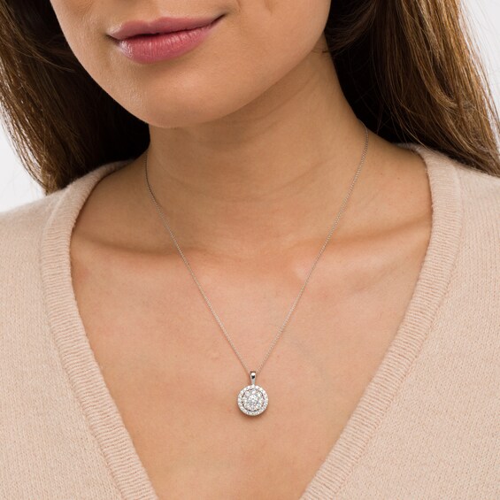 1-1/2 CT. T.w. Certified Lab-Grown Diamond Frame Pendant in 14K White Gold (F/Si2)