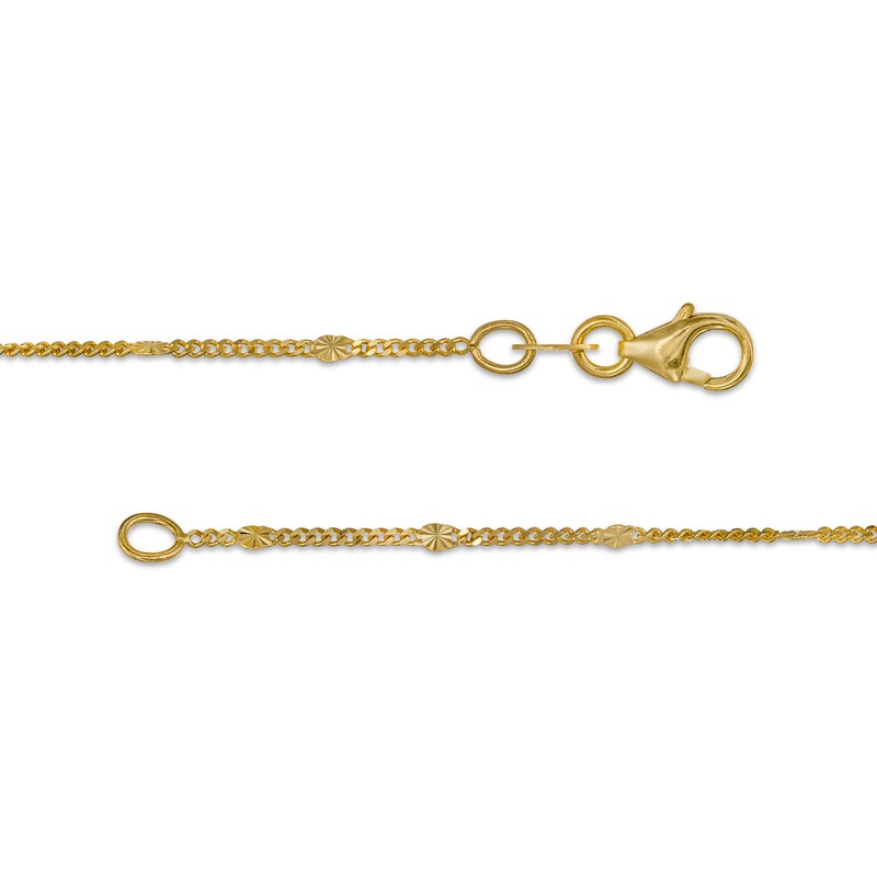 Diamond-Cut 0.95mm Curb Chain Necklace in Solid 14K Gold - 18"