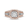 Thumbnail Image 4 of 1 CT. T.W. Diamond Double Cushion-Shaped Frame Vintage-Style Engagement Ring in 14K Rose Gold (I/I2)