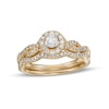 Thumbnail Image 1 of 1/2 CT. T.W. Diamond Frame Twist Shank Bridal Set in 10K Gold (I/I2)