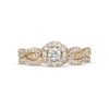 Thumbnail Image 4 of 1/2 CT. T.W. Diamond Frame Twist Shank Bridal Set in 10K Gold (I/I2)