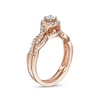 Thumbnail Image 3 of 1/2 CT. T.W. Diamond Frame Twist Shank Bridal Set in 10K Rose Gold (I/I2)