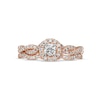 Thumbnail Image 4 of 1/2 CT. T.W. Diamond Frame Twist Shank Bridal Set in 10K Rose Gold (I/I2)
