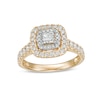 Thumbnail Image 1 of 1 CT. T.W. Princess-Cut Diamond Double Frame Engagement Ring in 14K Gold (I/I2)