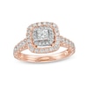 Thumbnail Image 1 of 1 CT. T.W. Princess-Cut Diamond Double Frame Engagement Ring in 14K Rose Gold (I/I2)