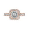 Thumbnail Image 4 of 1 CT. T.W. Princess-Cut Diamond Double Frame Engagement Ring in 14K Rose Gold (I/I2)