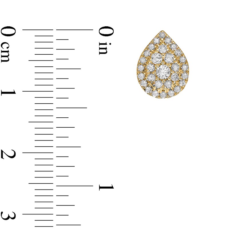 3/4 CT. T.W. Composite Pear-Shaped Diamond Frame Stud Earrings in 10K Gold