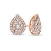 3/4 CT. T.W. Composite Pear-Shaped Diamond Frame Stud Earrings in 10K Rose Gold