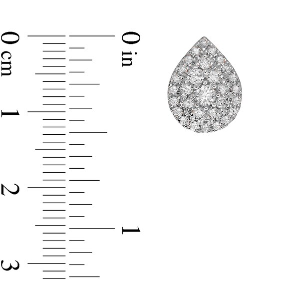 1 CT. T.w. Composite Pear-Shaped Diamond Frame Stud Earrings in 10K White Gold