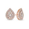 1 CT. T.W. Composite Pear-Shaped Diamond Frame Stud Earrings in 10K Rose Gold