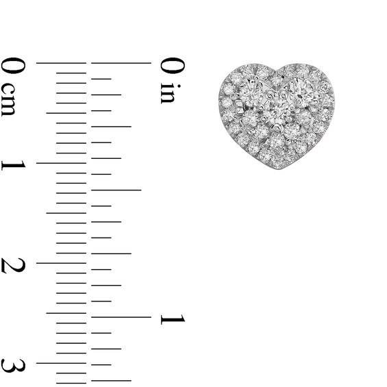 1 CT. T.w. Composite Heart-Shaped Diamond Frame Stud Earrings in 10K Gold