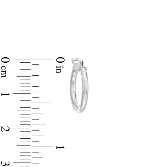 16.0mm Tube Hoop Earrings in 14K White Gold