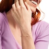Thumbnail Image 2 of Child's 3.5mm Freshwater Cultured Pearl Trio Station Bracelet in 14K Gold – 6"
