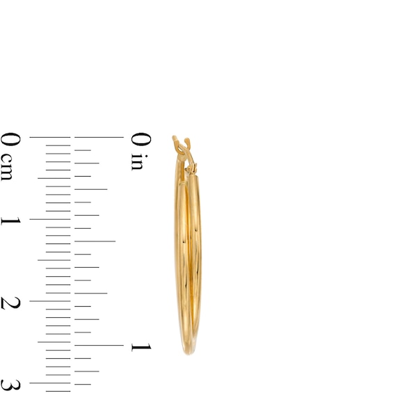 25.0mm Double Crossover Hoop Earrings in 14K Gold