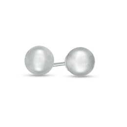 6.0mm Button Ball Stud Earrings in 14K White Gold