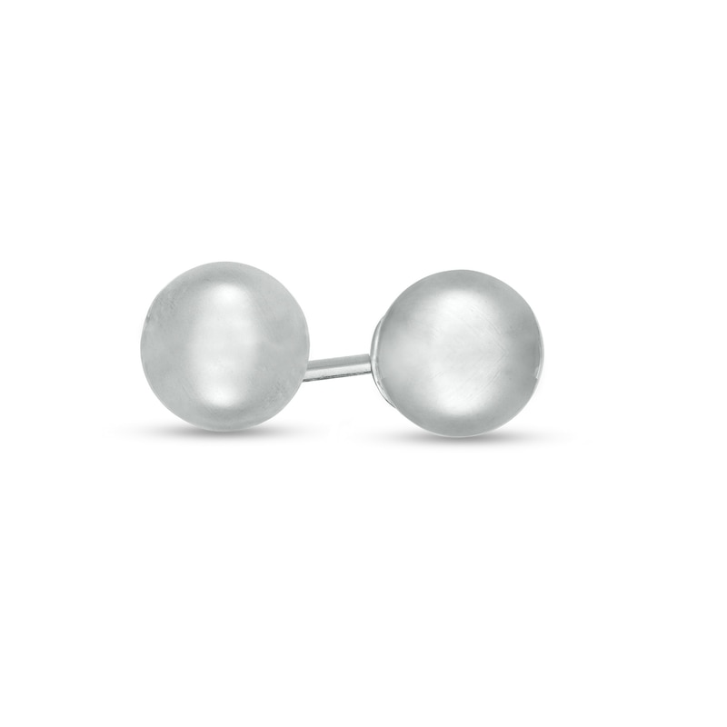 6.0mm Button Ball Stud Earrings in 14K White Gold | Zales