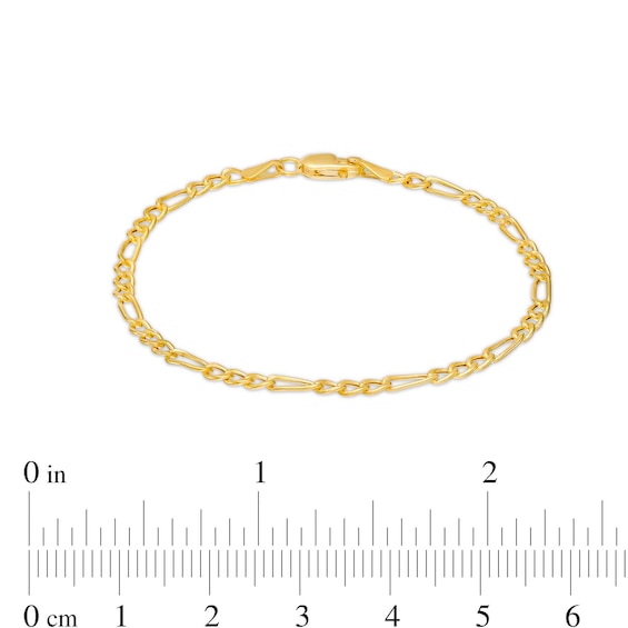 Child's 2.65mm Figaro Chain Bracelet in Hollow 14K Gold - 6"