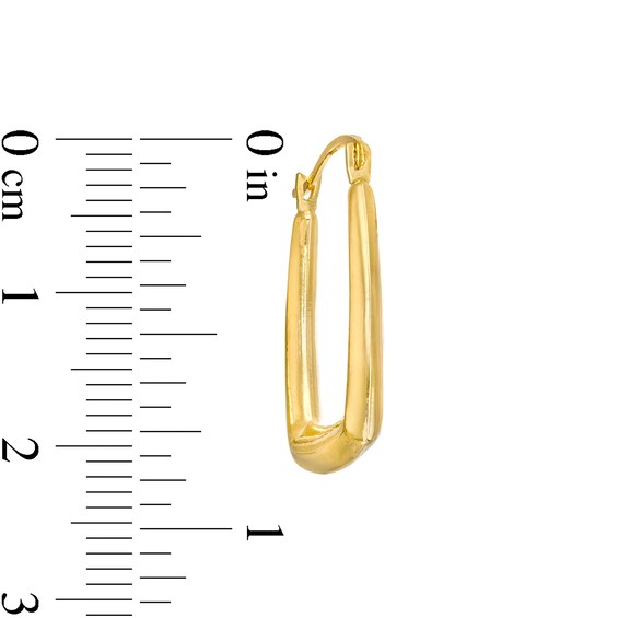 Rectangular Tube Hoop Earrings in 14K Gold