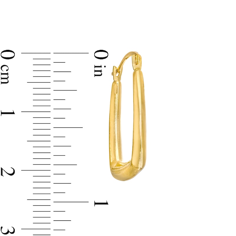 Main Image 3 of Rectangular Tube Hoop Earrings in 14K Gold