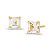 Thumbnail Image 0 of 5.0mm Princess-Cut White Lab-Created Sapphire Solitaire Stud Earrings in 14K Gold