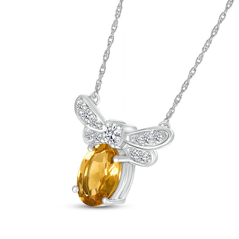 Sterling Silver Citrine Dragonfly Pendant