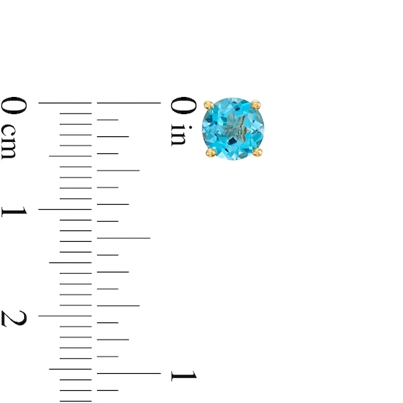 6.0mm London Blue Topaz Solitaire Stud Earrings in 10K Gold