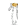 Thumbnail Image 1 of Oval Citrine and Diamond Accent Rope-Textured Dragonfly Ring in Sterling Silver