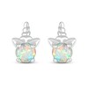 Thumbnail Image 2 of 5.0mm Lab-Created Opal Solitaire Unicorn Stud Earrings in Sterling Silver