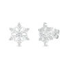 Thumbnail Image 0 of 3.5mm White Lab-Created Sapphire Snowflake Stud Earrings in Sterling Silver