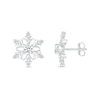Thumbnail Image 1 of 3.5mm White Lab-Created Sapphire Snowflake Stud Earrings in Sterling Silver