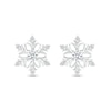 Thumbnail Image 2 of 3.5mm White Lab-Created Sapphire Snowflake Stud Earrings in Sterling Silver