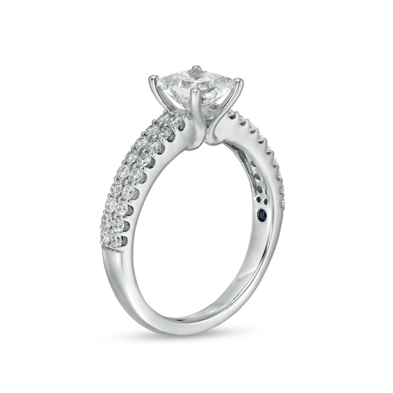 Vera Wang Love Collection 1-1/2 CT. T.w. Certified Lab-Grown Diamond Double Row Shank Engagement Ring in 14K White Gold