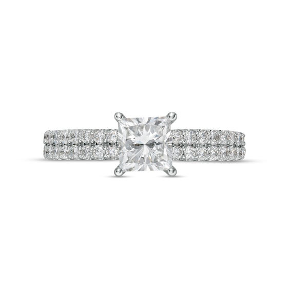 Vera Wang Love Collection 1-1/2 CT. T.w. Certified Lab-Grown Diamond Double Row Shank Engagement Ring in 14K White Gold