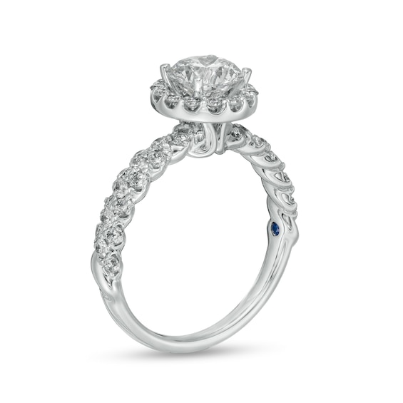 Vera Wang Love Collection 1-3/4 CT. T.w. Certified Lab-Grown Diamond Frame Engagement Ring in 14K White Gold