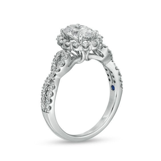Vera Wang Love Collection 1-5/8 CT. T.w. Certified Lab-Grown Diamond Twist Shank Engagement Ring in 14K White Gold