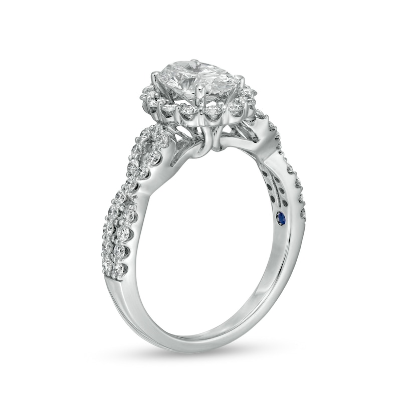 TRUE Lab-Created Diamonds by Vera Wang Love 1-5/8 CT. T.W. Twist Shank Engagement Ring in 14K White Gold (F/VS2)