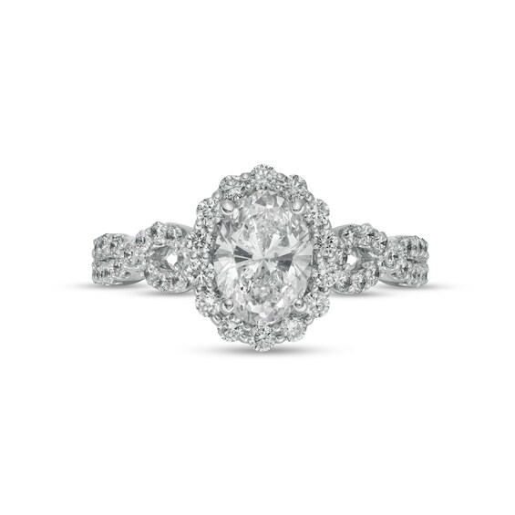 Vera Wang Love Collection 1-5/8 CT. T.w. Certified Lab-Grown Diamond Twist Shank Engagement Ring in 14K White Gold