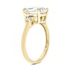 Thumbnail Image 2 of Cushion-Cut White Lab-Created Sapphire and 1/5 CT. T.W. Diamond Side Accents Ring in 10K Gold