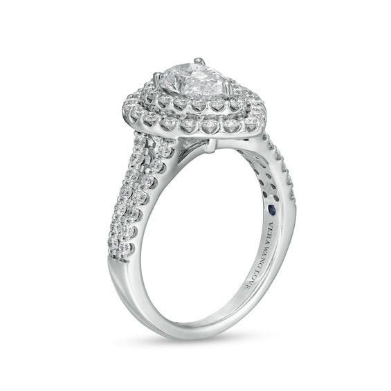 Vera Wang Love Collection 2 CT. T.w. Certified Lab-Grown Diamond Double Frame Engagement Ring in 14K White Gold