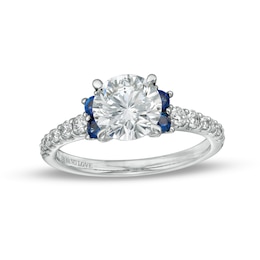 TRUE Lab-Created Diamonds by Vera Wang Love 1-3/4 CT. T.W. Engagement Ring with Blue Sapphires in 14K White Gold (F/VS2)