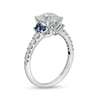 Thumbnail Image 2 of TRUE Lab-Created Diamonds by Vera Wang Love 1-3/4 CT. T.W. Engagement Ring with Blue Sapphires in 14K White Gold (F/VS2)