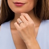 Thumbnail Image 2 of 6.0mm Cushion-Cut Morganite and 3/8 CT. T.W. Diamond Compass Frame Tiara Bridal Set in 10K Rose Gold