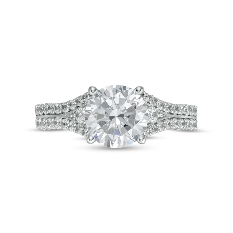 Main Image 4 of TRUE Lab-Grown Diamonds by Vera Wang Love 2-1/2 CT. T.W. Split Shank Engagement Ring in 14K White Gold (F/VS2)