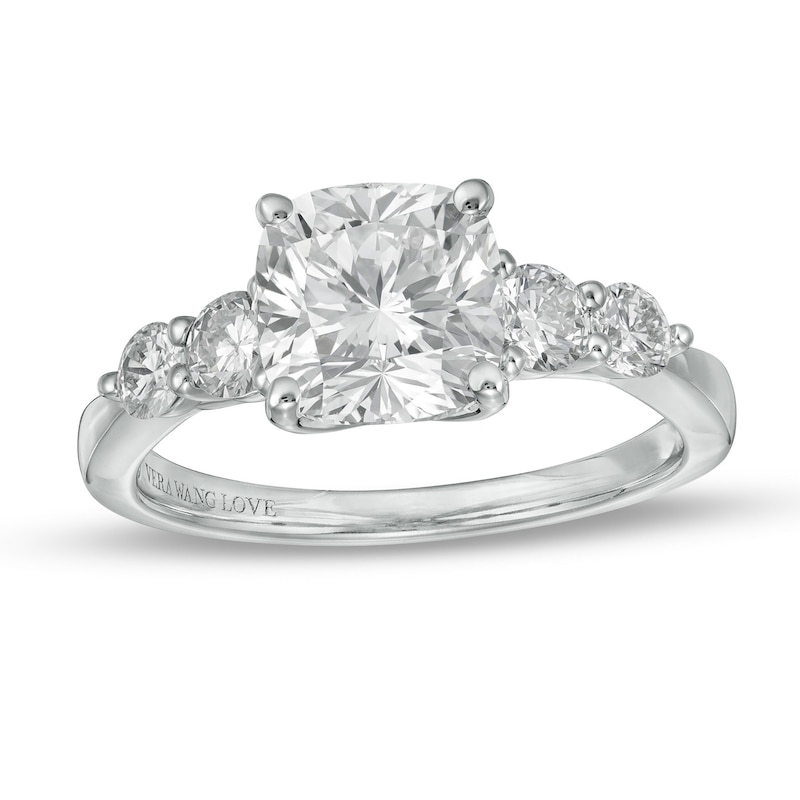 Main Image 1 of TRUE Lab-Grown Diamonds by Vera Wang Love 2-1/2 CT. T.W. Five Stone Engagement Ring in 14K White Gold (F/VS2)