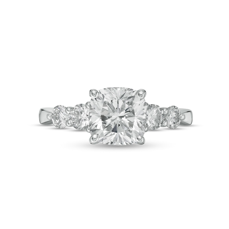Main Image 4 of TRUE Lab-Grown Diamonds by Vera Wang Love 2-1/2 CT. T.W. Five Stone Engagement Ring in 14K White Gold (F/VS2)