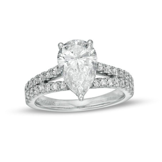 True Lab-Grown Diamonds by Vera Wang Love 2-3/4 CT. T.w. Split Shank Engagement Ring in 14K White Gold (F/Vs2)