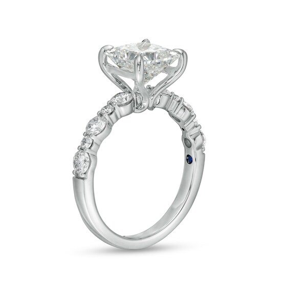 True Lab-Grown Diamonds by Vera Wang Love 2-3/4 CT. T.w. Scallop Shank Engagement Ring in 14K White Gold (F/Vs2)